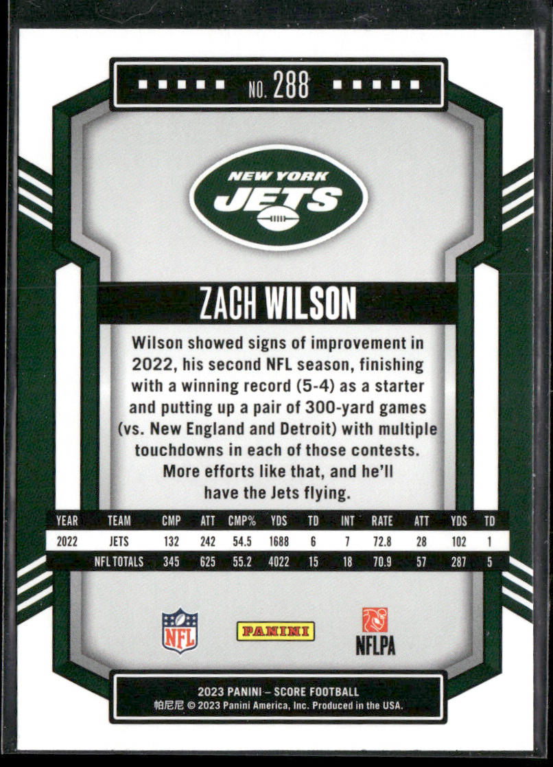 Zach Wilson 2023 Score #288 New York Jets