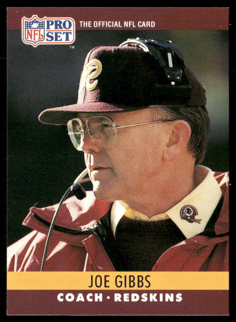 Joe Gibbs 1990 Pro Set #333 Washington Redskins