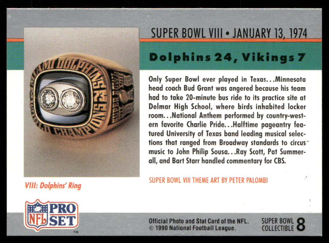Super Bowl 1990 Pro Set Super Bowl Collectibles #8