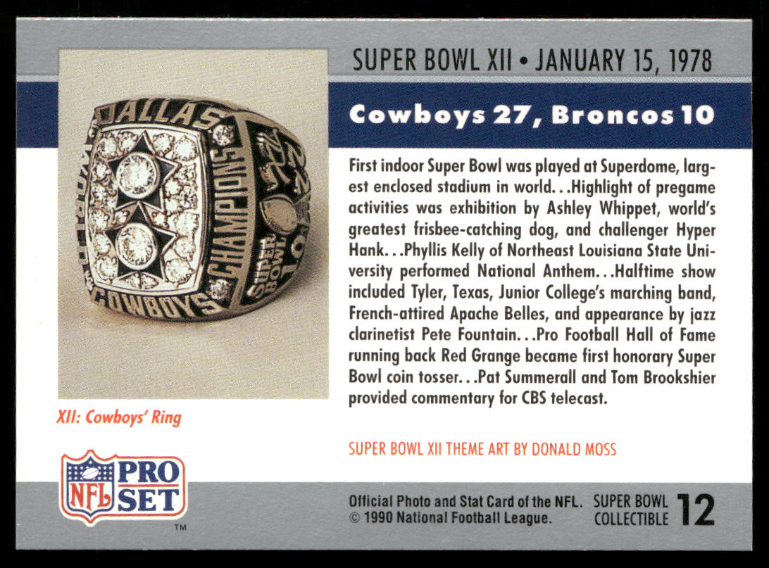 Super Bowl 1990 Pro Set Super Bowl Collectibles #12