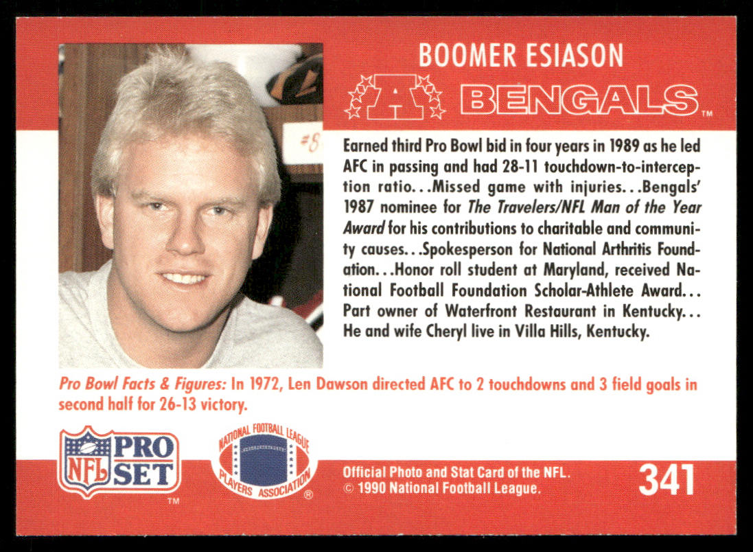 Boomer Esiason 1990 Pro Set #341 Cincinnati Bengals