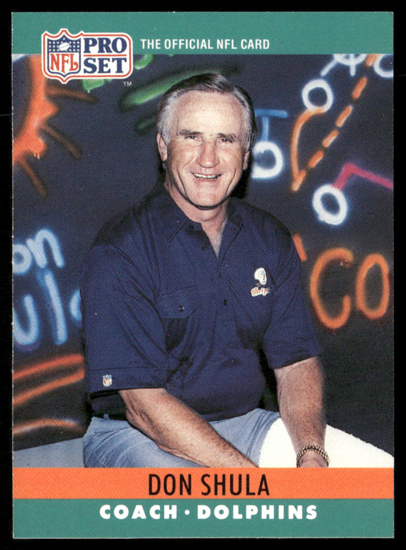 Don Shula 1990 Pro Set #185 Miami Dolphins