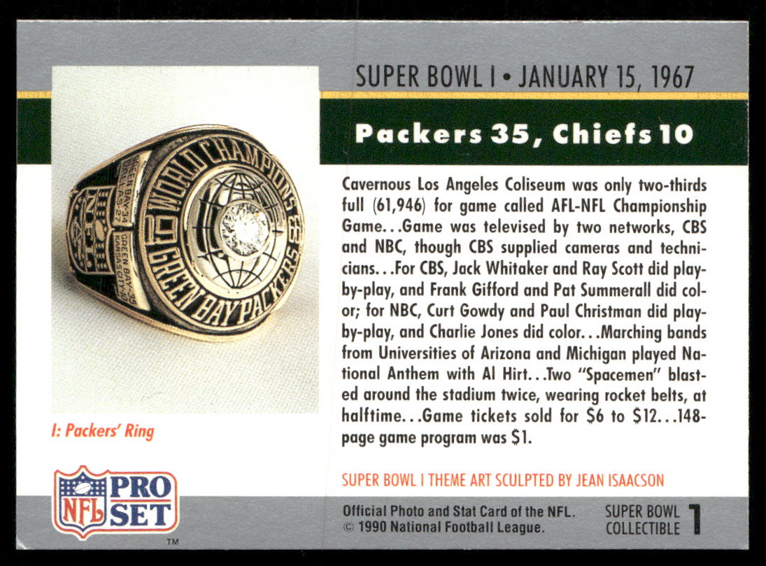 Super Bowl 1990 Pro Set Super Bowl Collectibles #1