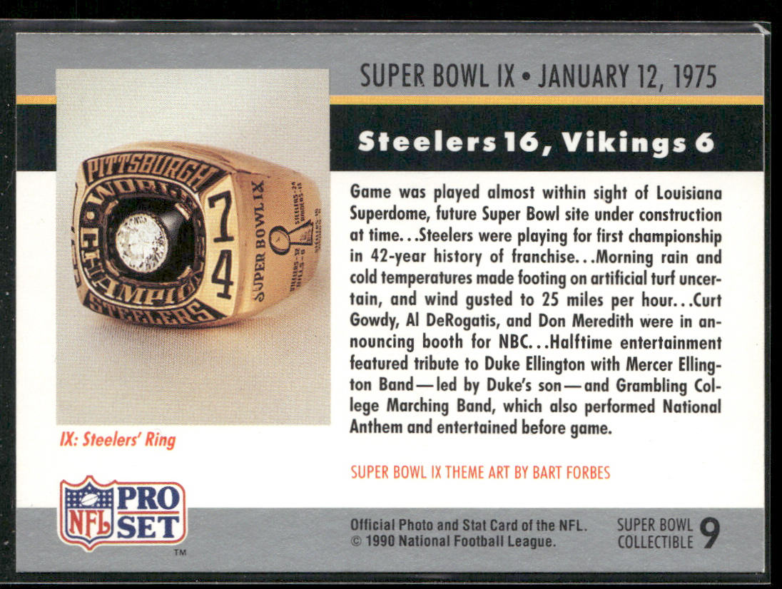 Super Bowl 1990 Pro Set Super Bowl Collectibles #9