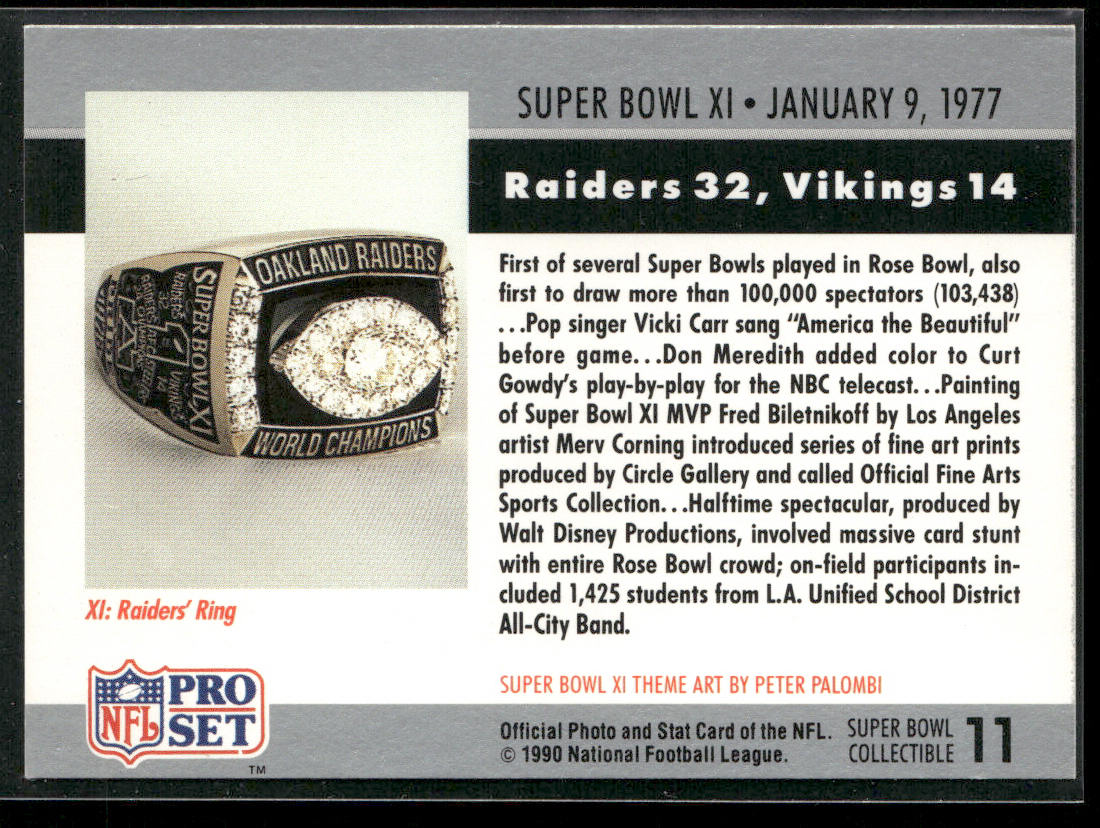 Super Bowl 1990 Pro Set Super Bowl Collectibles #11