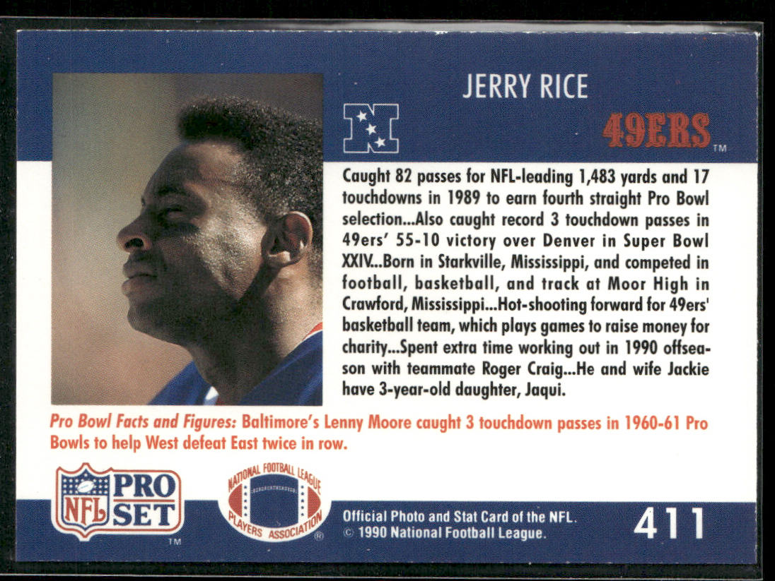 Jerry Rice 1990 Pro Set #411 San Francisco 49ers