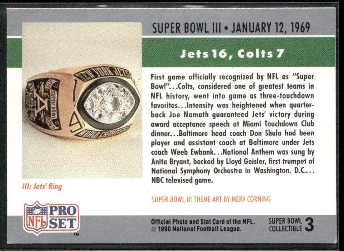 Super Bowl 1990 Pro Set Super Bowl Collectibles #3