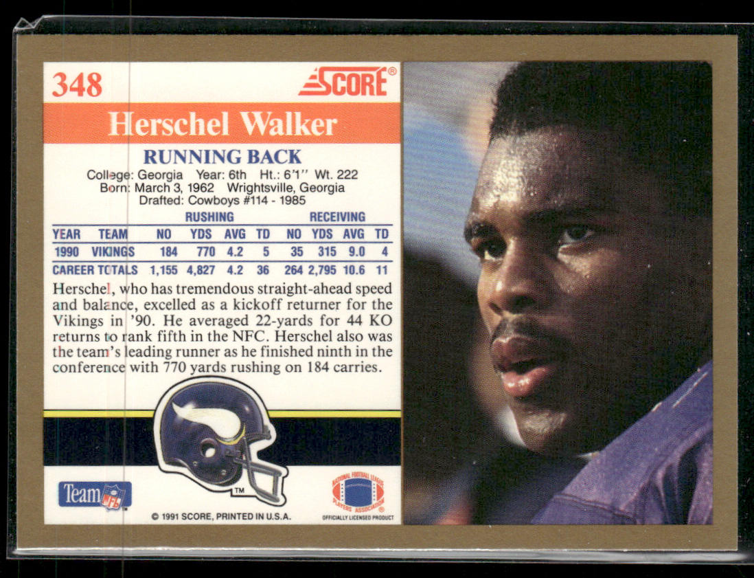 Herschel Walker 1991 Score #348 Minnesota Vikings