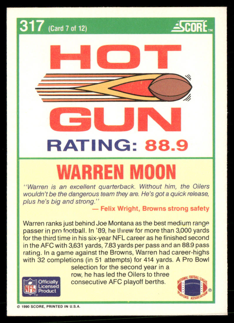 Warren Moon 1990 Score #317 Houston Oilers