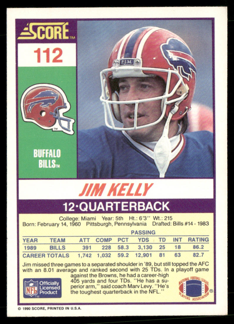 Jim Kelly 1990 Score #112 Buffalo Bills