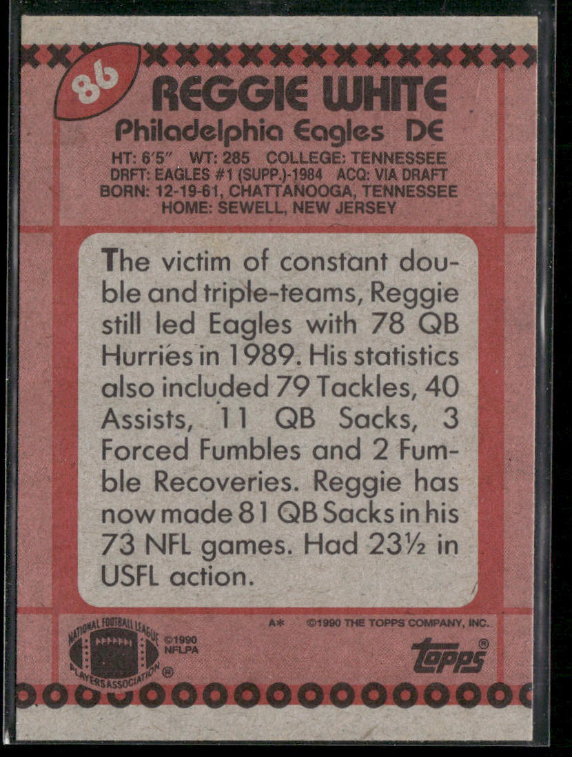 Reggie White 1990 Topps #86 Philadelphia Eagles
