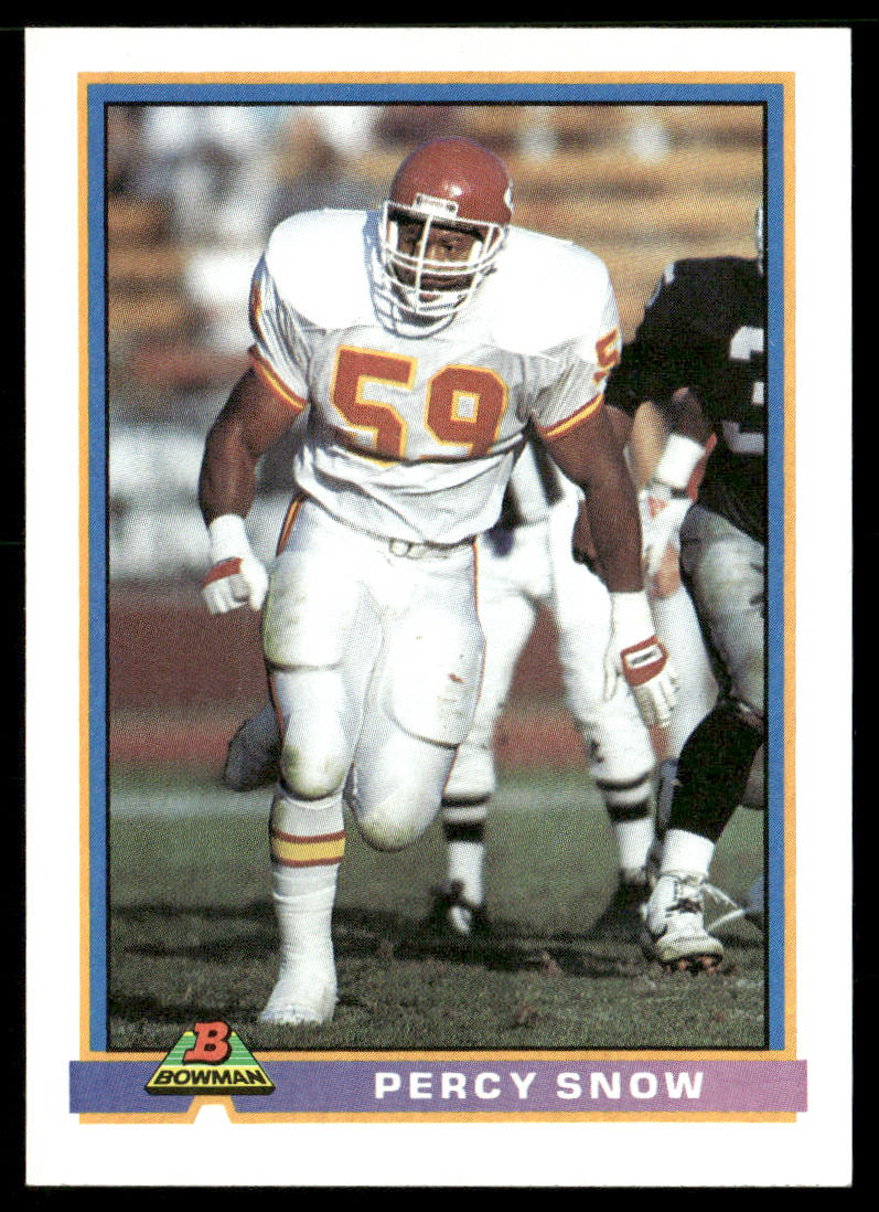 Percy Snow 1991 Bowman #219 Kansas City Chiefs