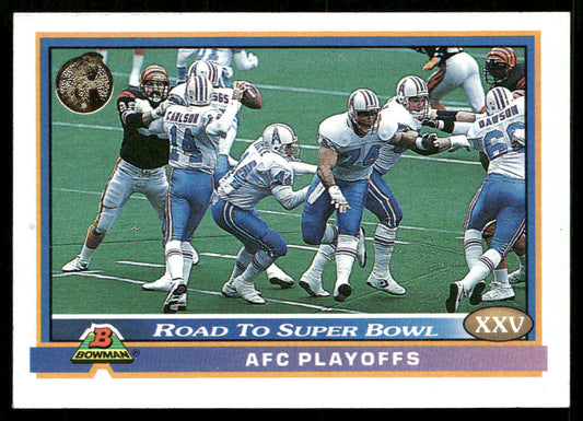 Road to Super Bowl XXV: Bengals vs. Oilers 1991 Bowman #548b