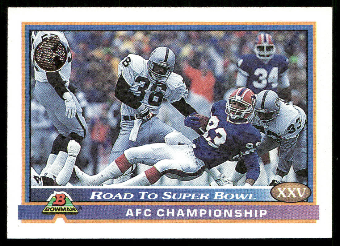 Road to Super Bowl XXV: Bills vs. Raiders 1991 Bowman #555b