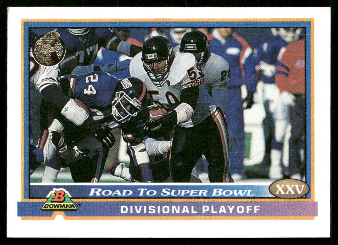 Road to Super Bowl XXV: Giants vs. Bears 1991 Bowman #553a