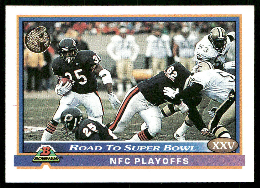 Road to Super Bowl XXV: Bears vs. Saints 1991 Bowman #550b