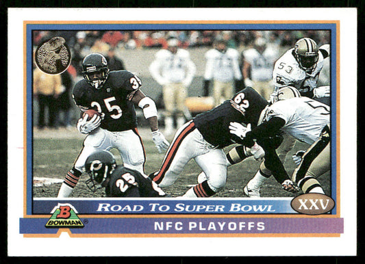 Road to Super Bowl XXV: Bears vs. Saints 1991 Bowman #550b