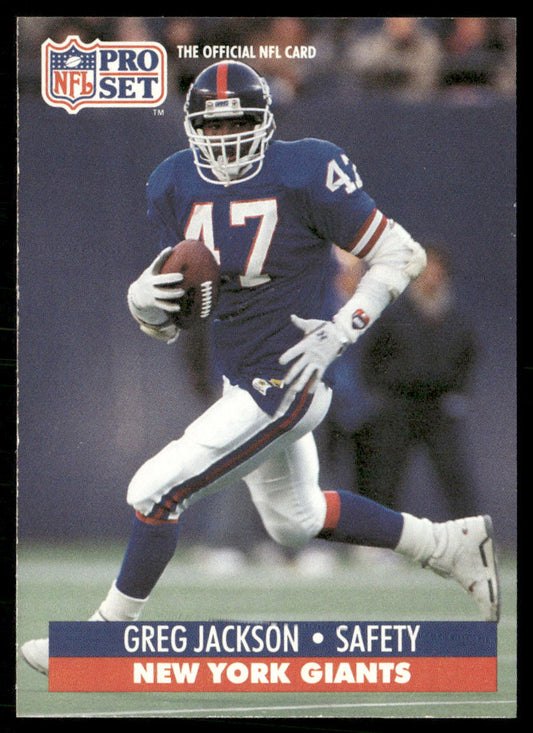 Greg Jackson 1991 Pro Set #66 RC New York Giants
