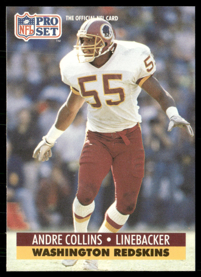 Andre Collins 1991 Pro Set #318a Washington Redskins