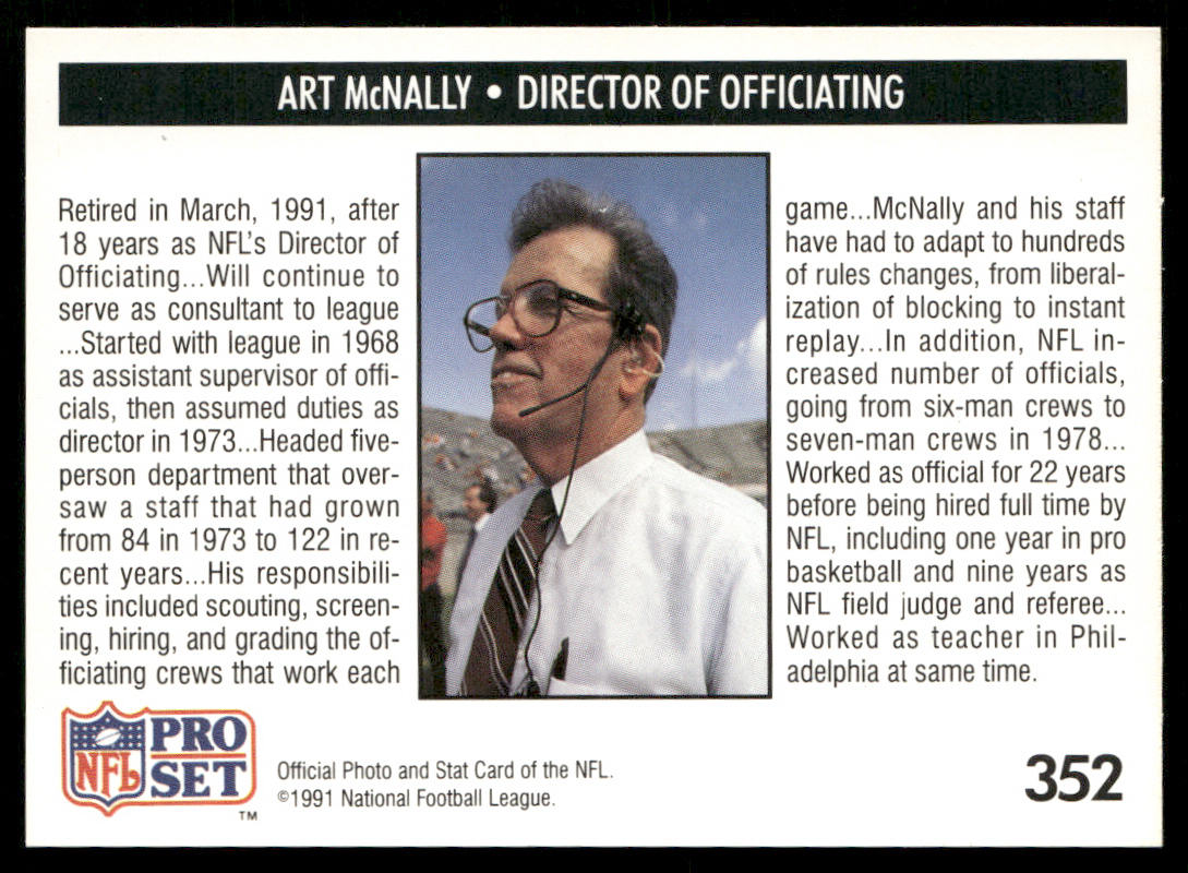 Art McNally 1991 Pro Set #352