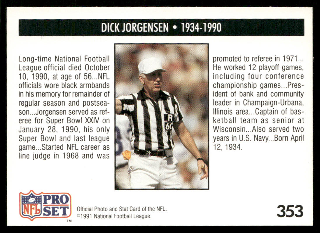 Dick Jorgensen 1991 Pro Set #353