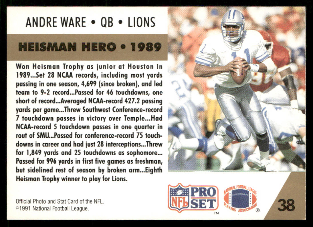 Andre Ware 1991 Pro Set #38