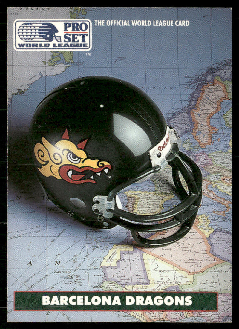 Barcelona Dragons 1991 Pro Set WLAF Helmets #1 Barcelona Dragons