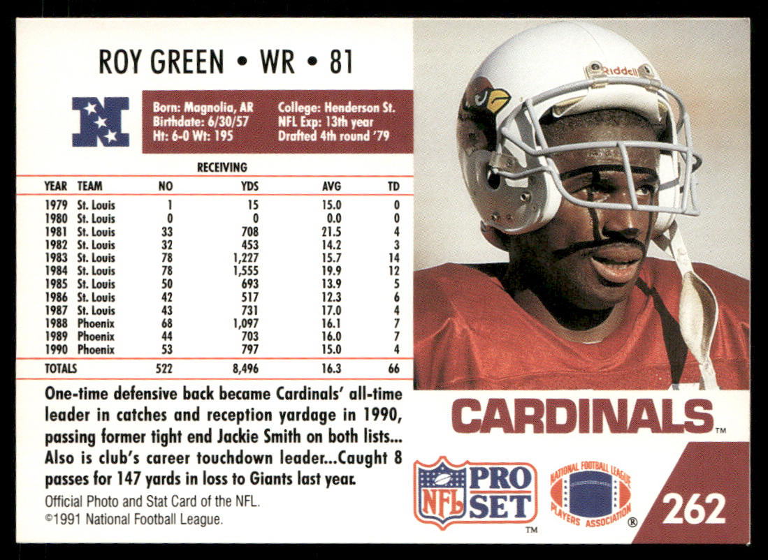 Roy Green 1991 Pro Set #262 Phoenix Cardinals