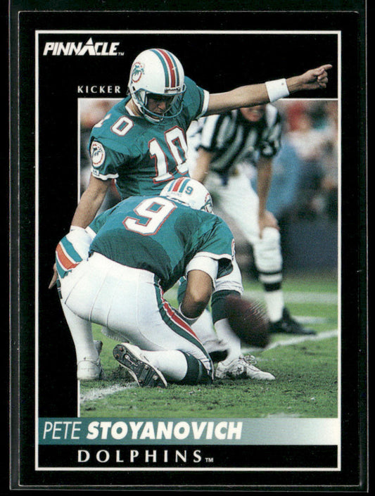 Pete Stoyanovich 1992 Pinnacle #35 Miami Dolphins