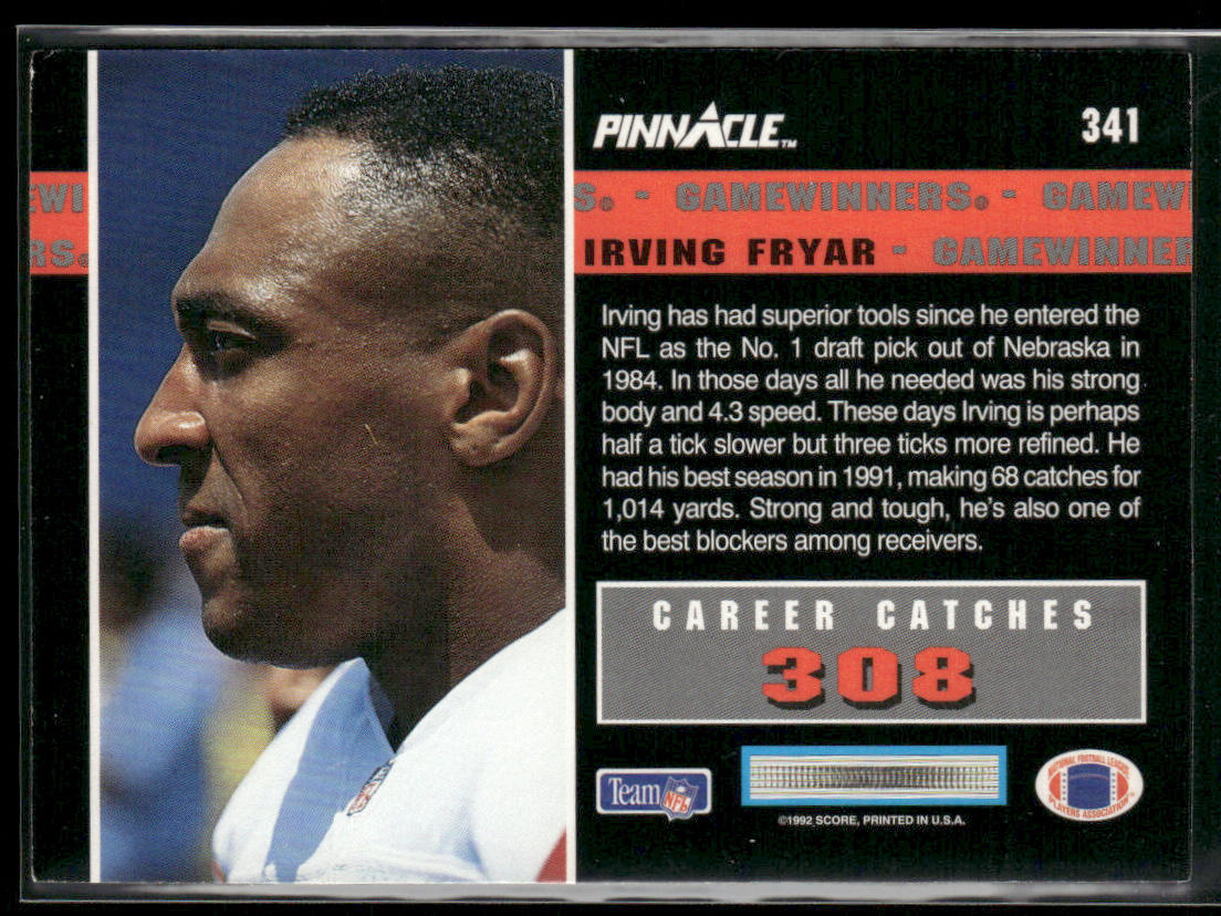 Irving Fryar 1992 Pinnacle #341 New England Patriots