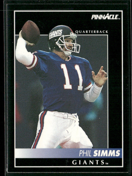 Phil Simms 1992 Pinnacle #4 New York Giants