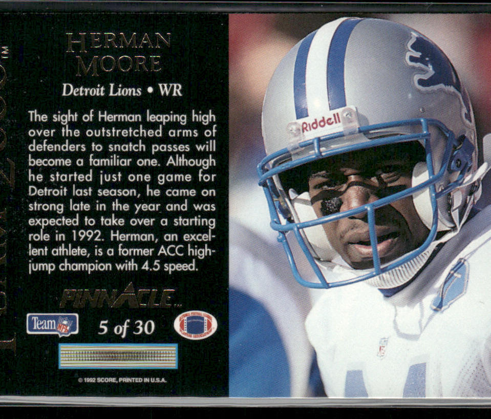 Herman Moore 1992 Pinnacle Team 2000 #5 Detroit Lions