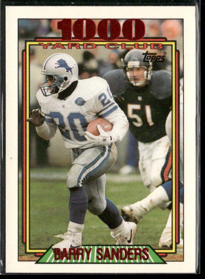 Barry Sanders 1992 Topps 1000 Yard Club #2 Detroit Lions front