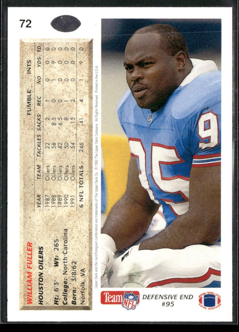 William Fuller 1992 Upper Deck #72 Houston Oilers