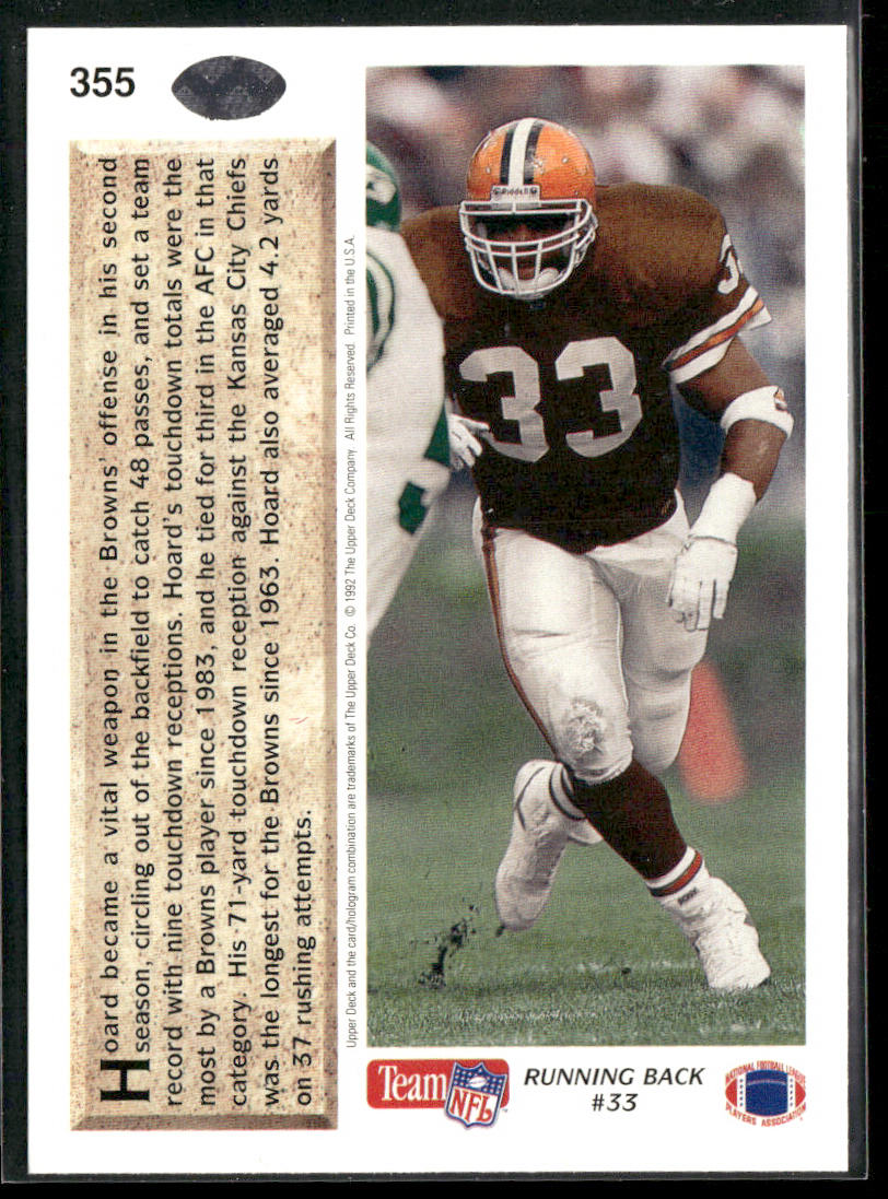 Leroy Hoard 1992 Upper Deck #355 Cleveland Browns