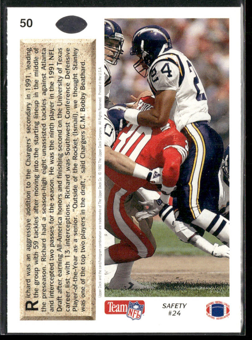 Stanley Richard 1992 Upper Deck #50 San Diego Chargers