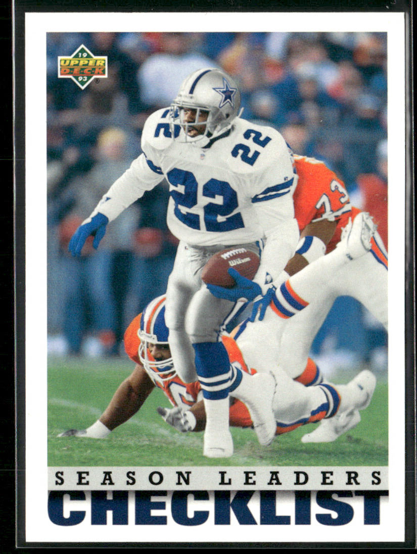 Season Leaders Checklist 1993 Upper Deck #431 Dallas Cowboys