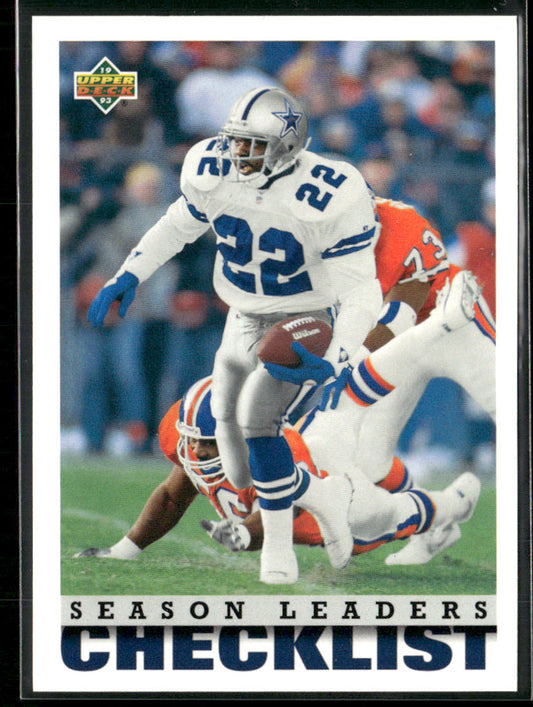 Season Leaders Checklist 1993 Upper Deck #431 Dallas Cowboys