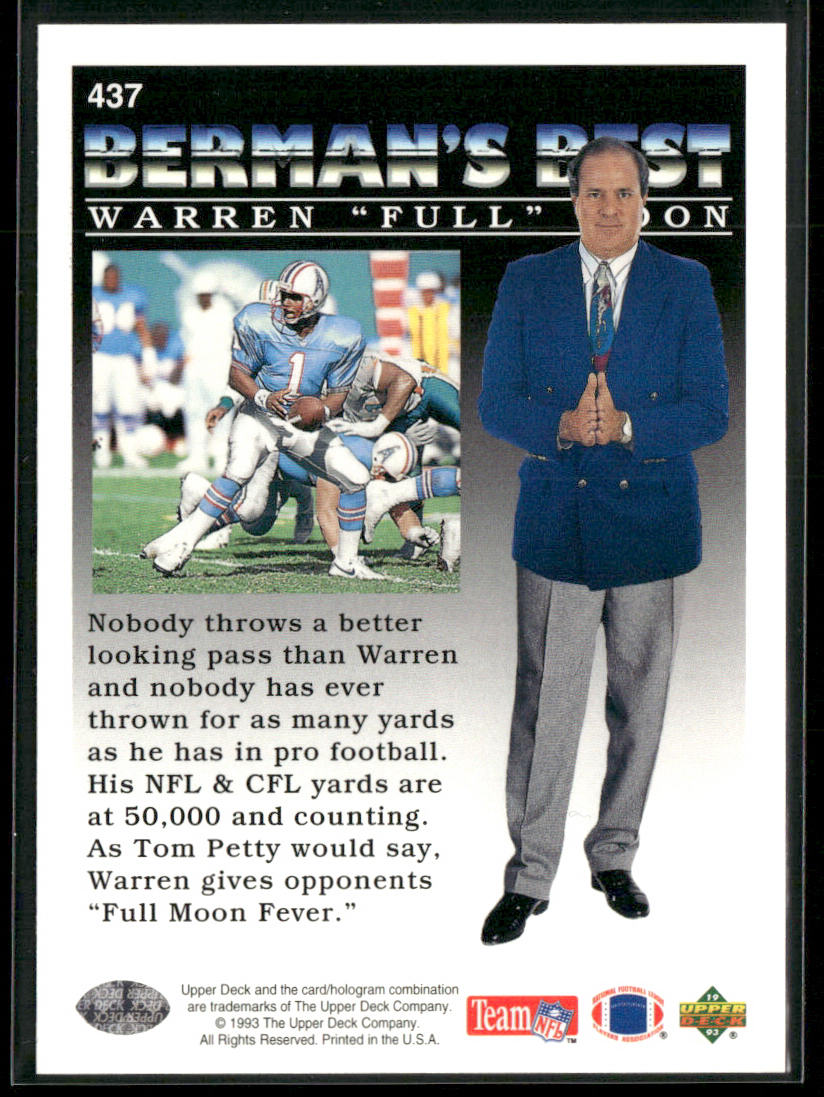 Warren "Full" Moon 1993 Upper Deck #437 Houston Oilers