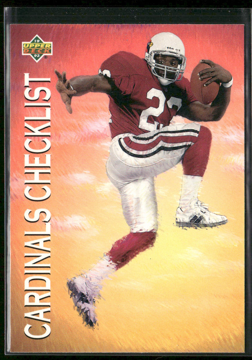 Cardinals Checklist 1993 Upper Deck #69 Phoenix Cardinals