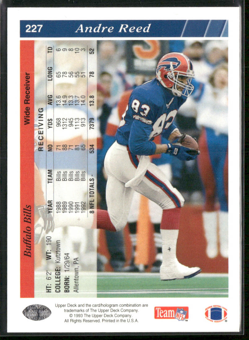 Andre Reed 1993 Upper Deck #227 Buffalo Bills