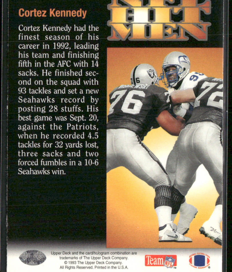 Cortez Kennedy 1993 Upper Deck #60 Seattle Seahawks