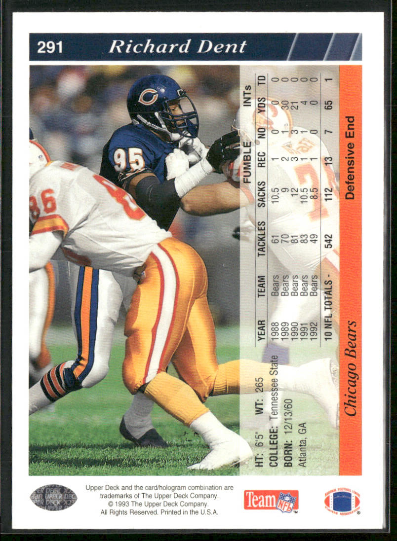 Richard Dent 1993 Upper Deck #291 Chicago Bears