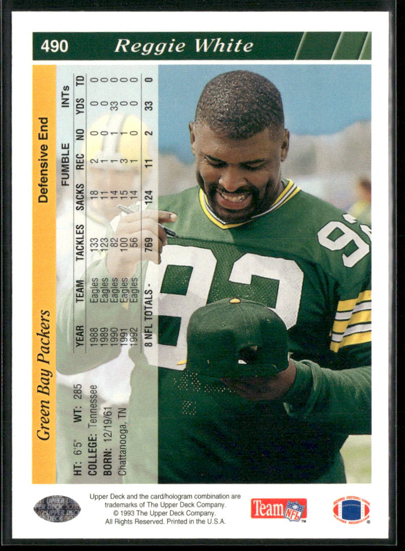 Reggie White 1993 Upper Deck #490 Green Bay Packers