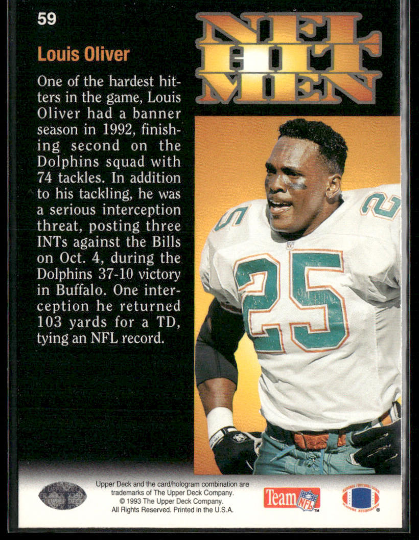 Louis Oliver 1993 Upper Deck #59 Miami Dolphins