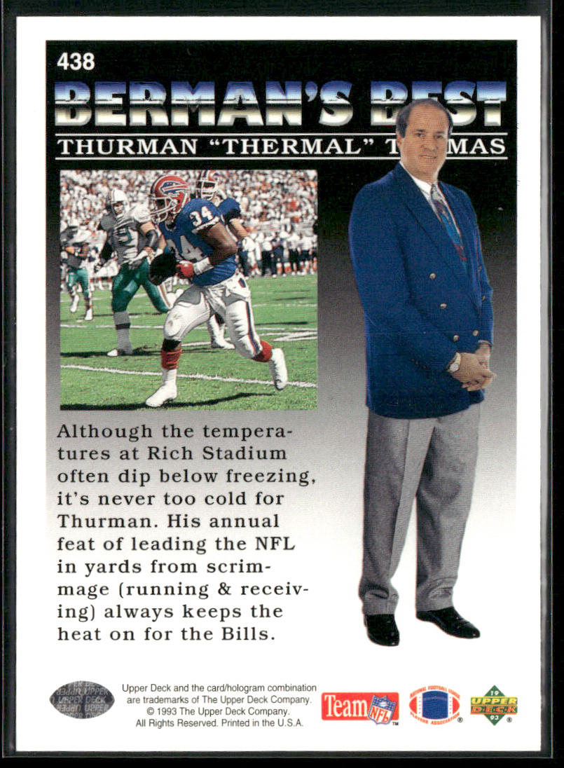 Thurman "Thermal" Thomas 1993 Upper Deck #438 Buffalo Bills