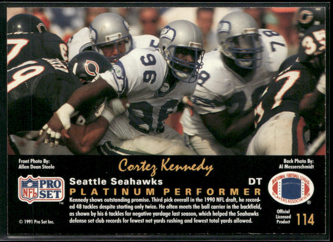 Cortez Kennedy 1991 Pro Set Platinum #114 Seattle Seahawks