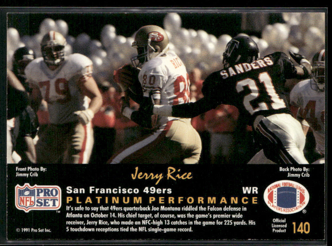 Jerry Rice 1991 Pro Set Platinum #140 San Francisco 49ers