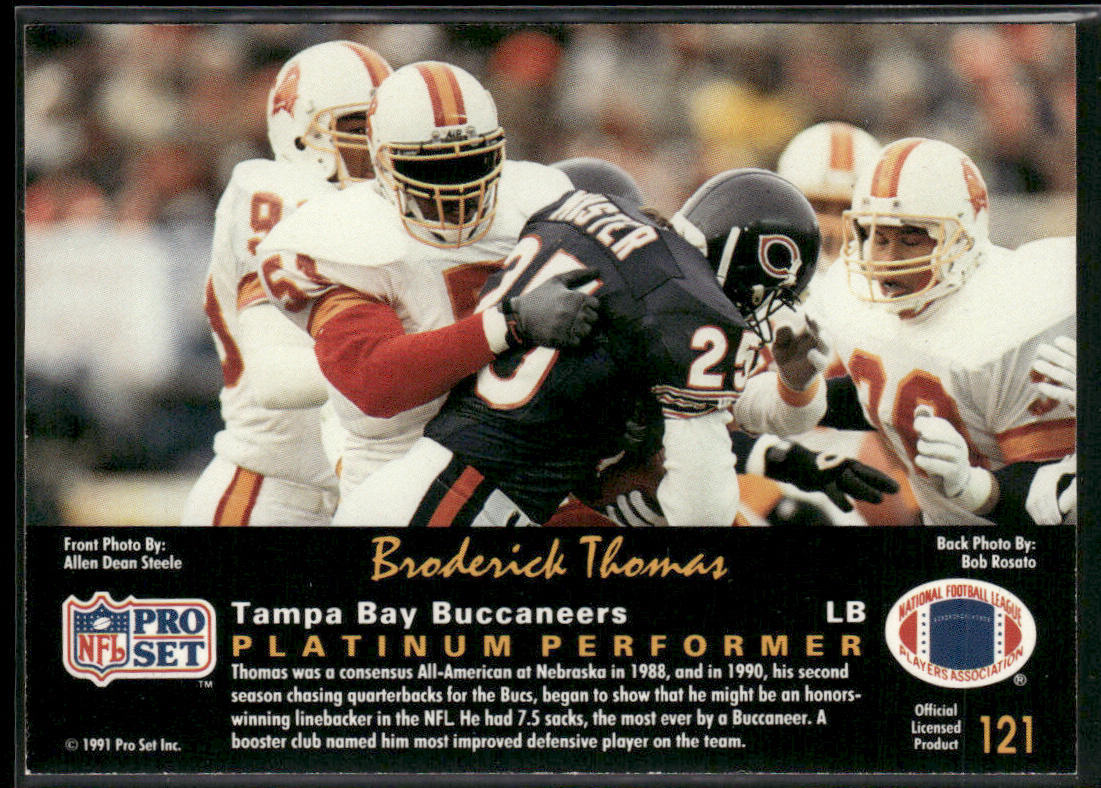 Broderick Thomas 1991 Pro Set Platinum #121 Tampa Bay Buccaneers