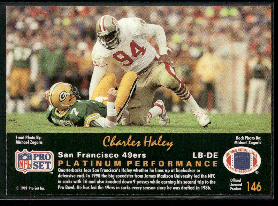 Charles Haley 1991 Pro Set Platinum #146 San Francisco 49ers